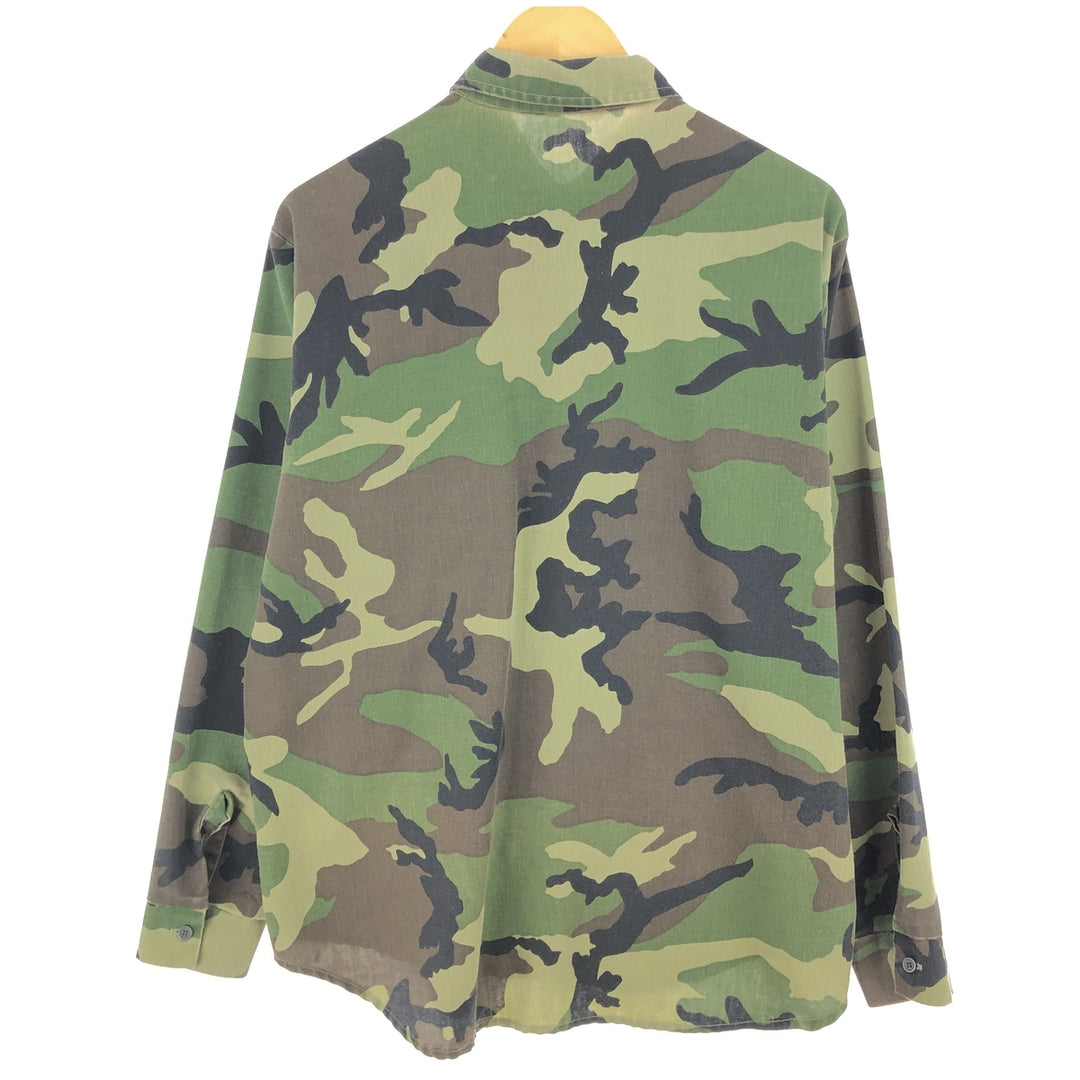 ~90'S Bass Pro Shops OUTDOORS Camouflage Pattern Long Sleeve Cotton x Poly Shirt Made in USA Men's L Size Vintage /eaa473209