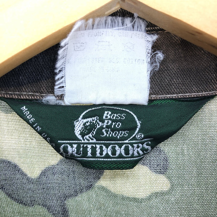 ~90'S Bass Pro Shops OUTDOORS Camouflage Pattern Long Sleeve Cotton x Poly Shirt Made in USA Men's L Size Vintage /eaa473209