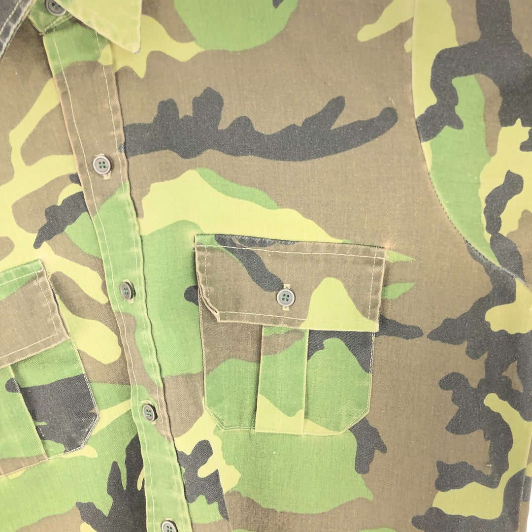 ~90'S Bass Pro Shops OUTDOORS Camouflage Pattern Long Sleeve Cotton x Poly Shirt Made in USA Men's L Size Vintage /eaa473209