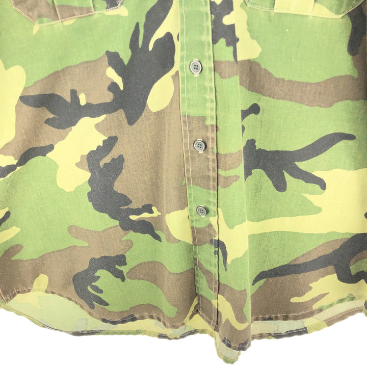 ~90'S Bass Pro Shops OUTDOORS Camouflage Pattern Long Sleeve Cotton x Poly Shirt Made in USA Men's L Size Vintage /eaa473209