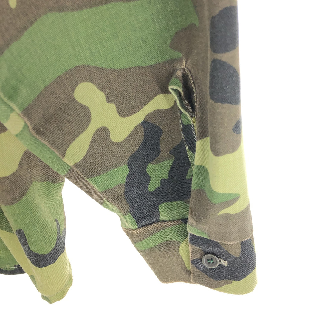 ~90'S Bass Pro Shops OUTDOORS Camouflage Pattern Long Sleeve Cotton x Poly Shirt Made in USA Men's L Size Vintage /eaa473209