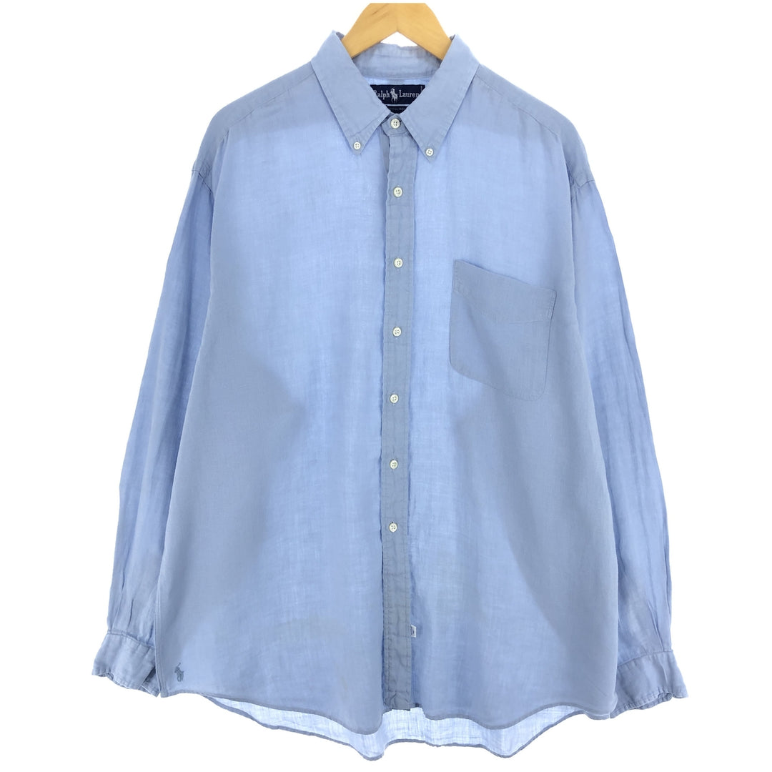 Ralph Lauren long sleeve linen button down shirt for men, size XXL / eaa473216