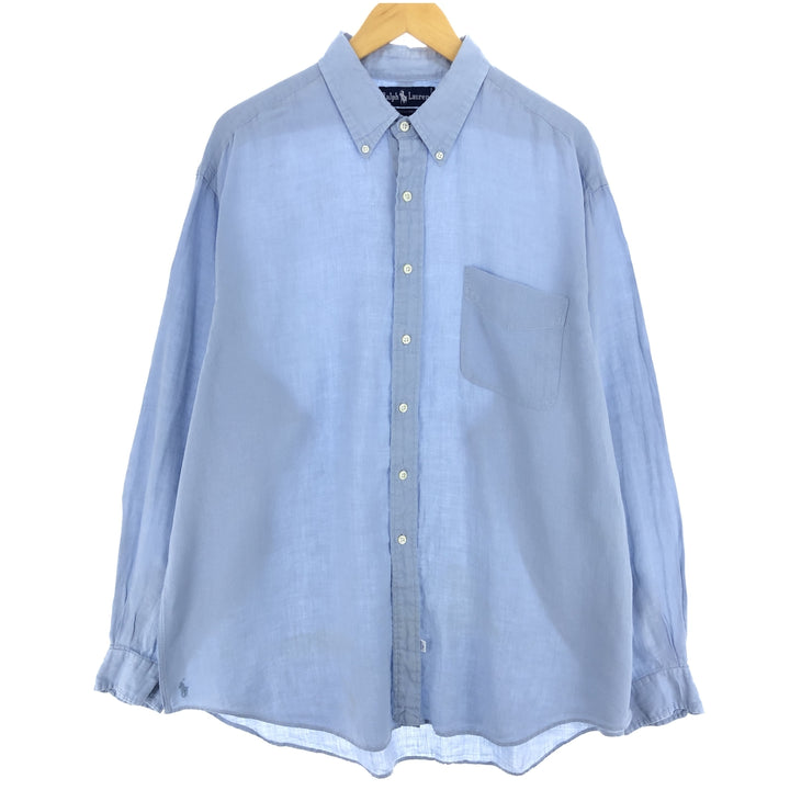 Ralph Lauren long sleeve linen button down shirt for men, size XXL / eaa473216