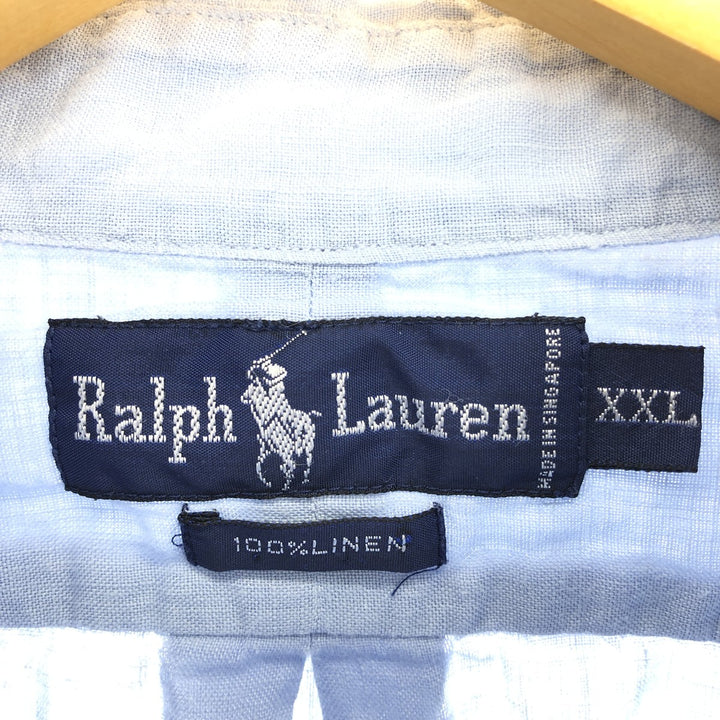 Ralph Lauren long sleeve linen button down shirt for men, size XXL / eaa473216