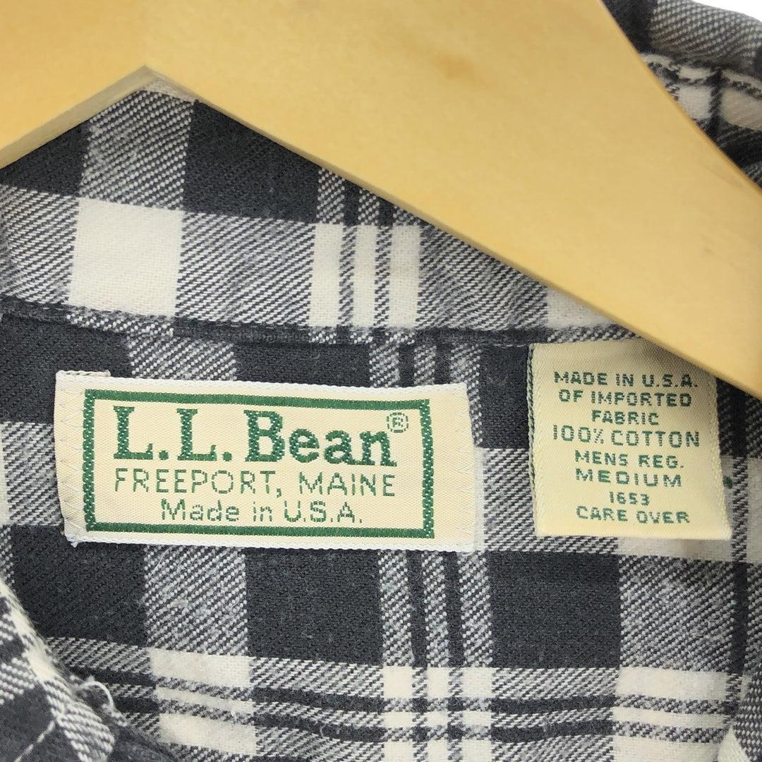 ~90'S LLBean Long Sleeve Cotton Check Shirt Made in USA Men's M Size Vintage /eaa473217