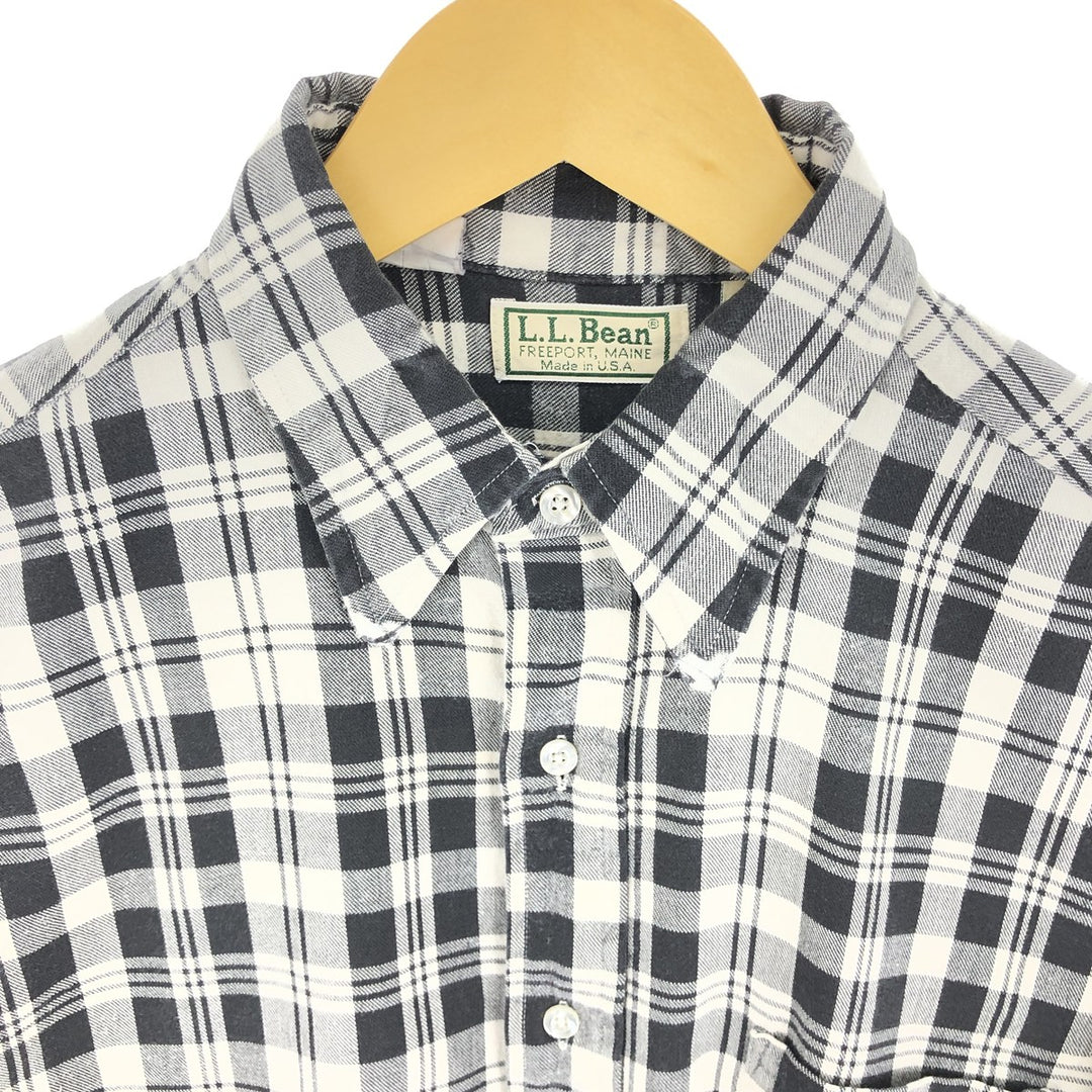 ~90'S LLBean Long Sleeve Cotton Check Shirt Made in USA Men's M Size Vintage /eaa473217