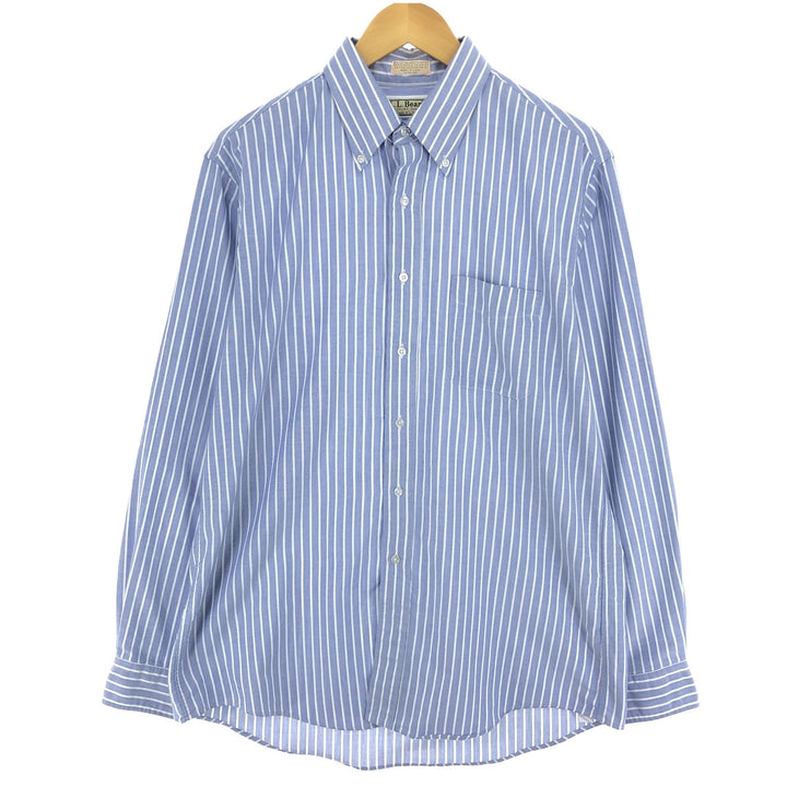 ~90'S LLBean Long Sleeve Button-Down Striped Shirt Made in USA Men's L Size Vintage /eaa473218