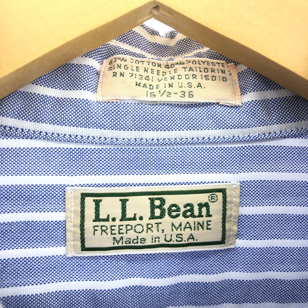 ~90'S LLBean Long Sleeve Button-Down Striped Shirt Made in USA Men's L Size Vintage /eaa473218