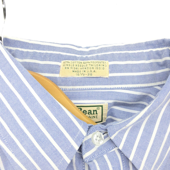 ~90'S LLBean Long Sleeve Button-Down Striped Shirt Made in USA Men's L Size Vintage /eaa473218