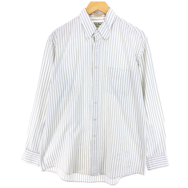 ~90'S LLBean Long Sleeve Button-Down Striped Shirt Made in USA Men's L Size Vintage /eaa473219