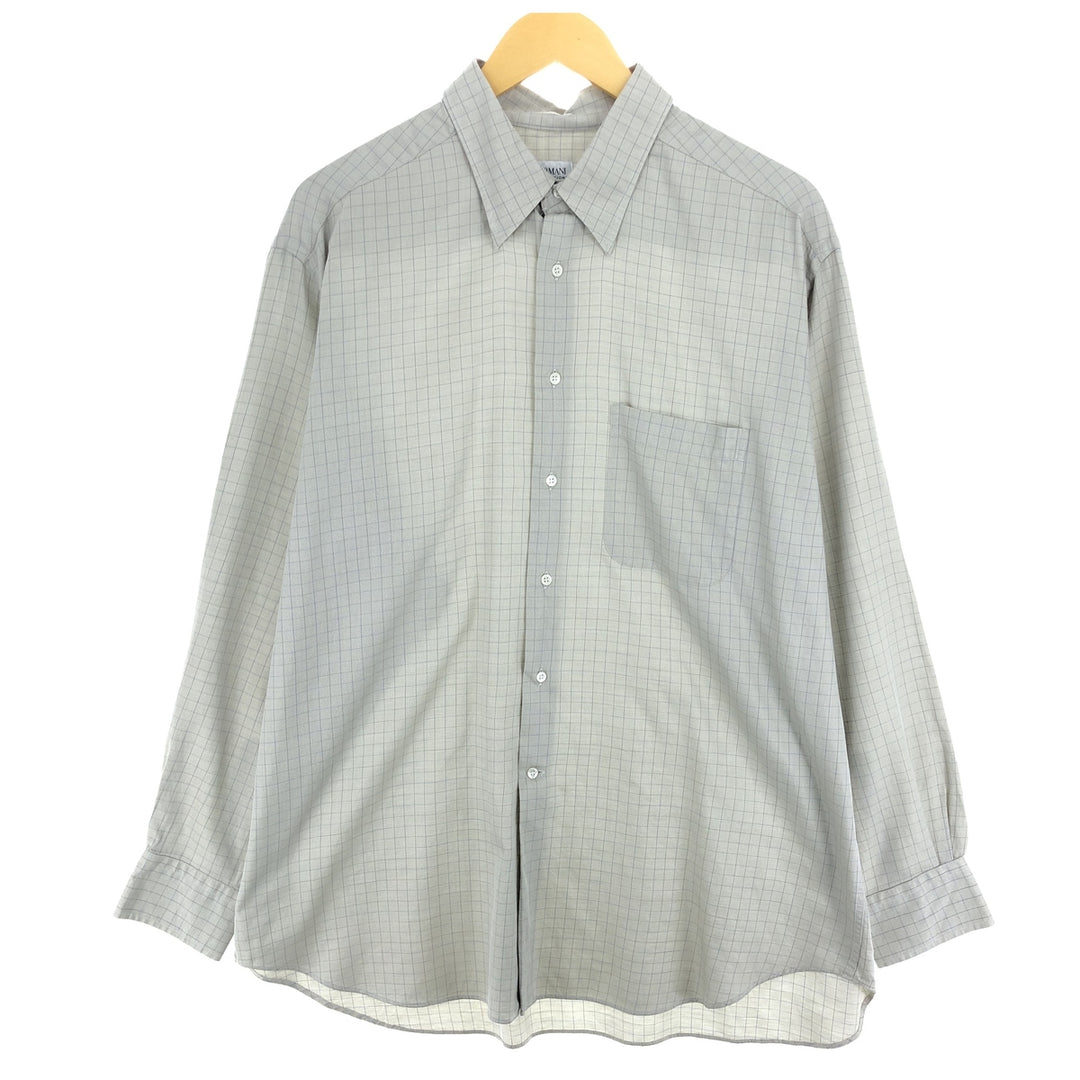 Giorgio Armani ARMANI COLLEZIONI Long Sleeve Cotton Check Shirt Made in Italy Men's L /eaa473220