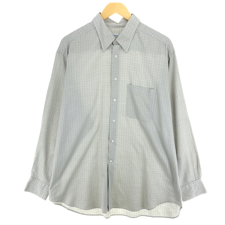 Giorgio Armani ARMANI COLLEZIONI Long Sleeve Cotton Check Shirt Made in Italy Men's L /eaa473220