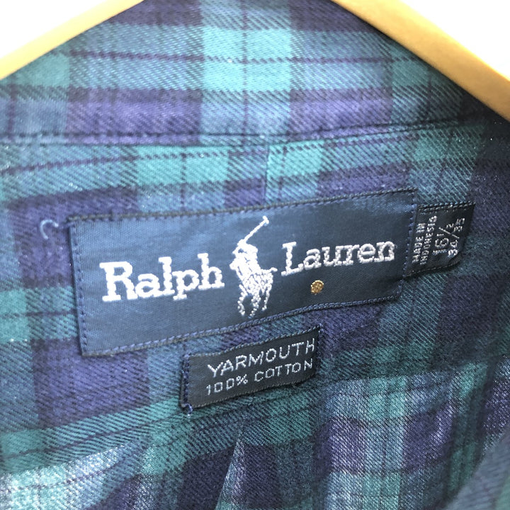 Ralph Lauren YARMOUTH Long Sleeve Button Down Check Shirt Men's L Size / eaa473235