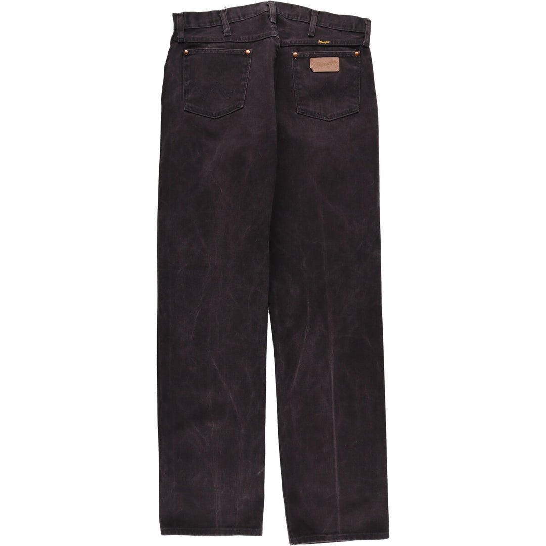 Vintage 90'S Wrangler black denim straight-leg jeans, made in the USA, men's size W36. cotton black type Vintage Second Hand