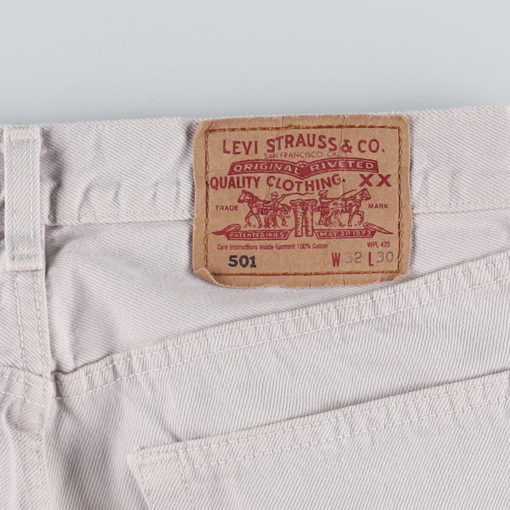 90'S Levi's 501 White Denim Straight Denim Pants Made in USA Men's W31 Vintage /eaa473349