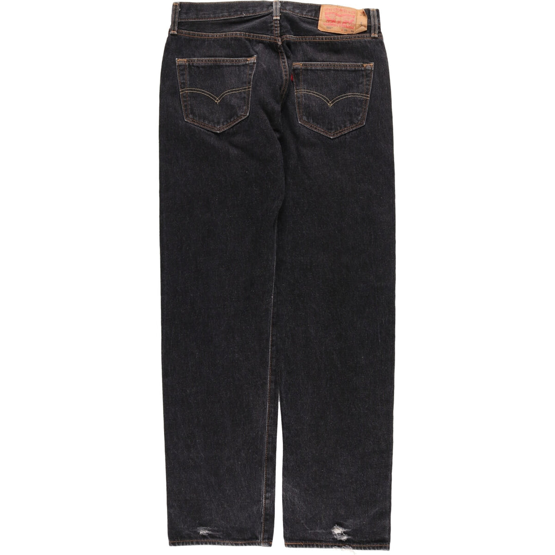 Levi's 501 Black Denim Straight Denim Pants Men's W35 equivalent / eaa473363