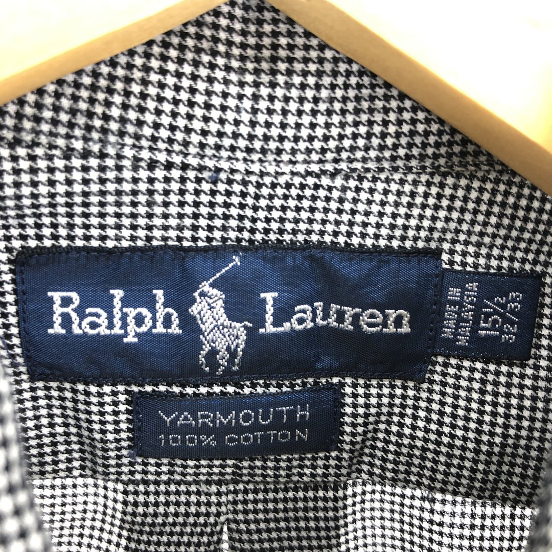 Ralph Lauren YARMOUTH Houndstooth Pattern Long Sleeve Button Down Shirt Men's M Size / eaa473381
