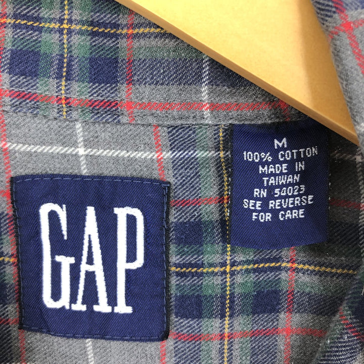 90'S GAP Old Gap Long Sleeve Button Down Check Shirt Men's M Size Vintage /eaa473401