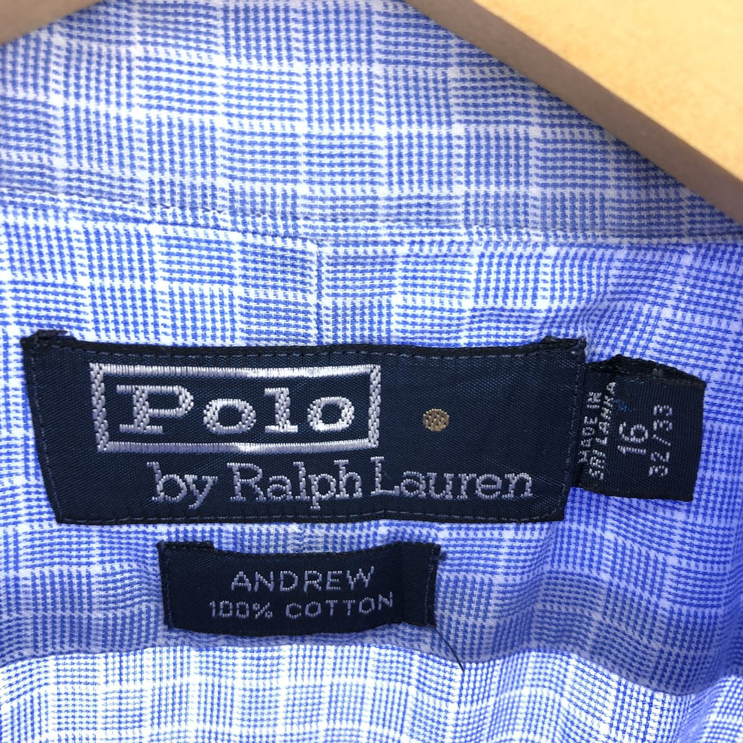 Ralph Lauren ANDREW Long Sleeve Cotton Check Shirt Men's L Size / eaa473526