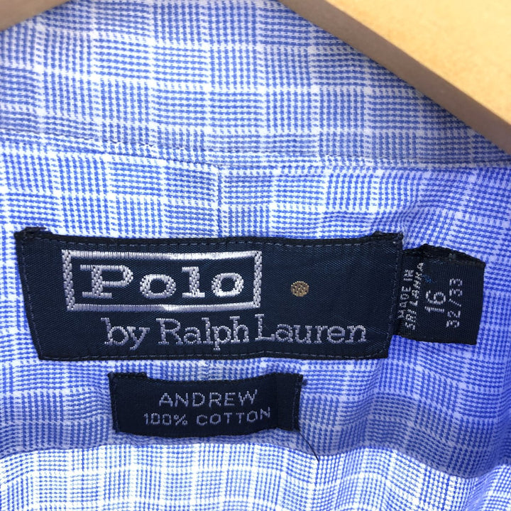 Ralph Lauren ANDREW Long Sleeve Cotton Check Shirt Men's L Size / eaa473526