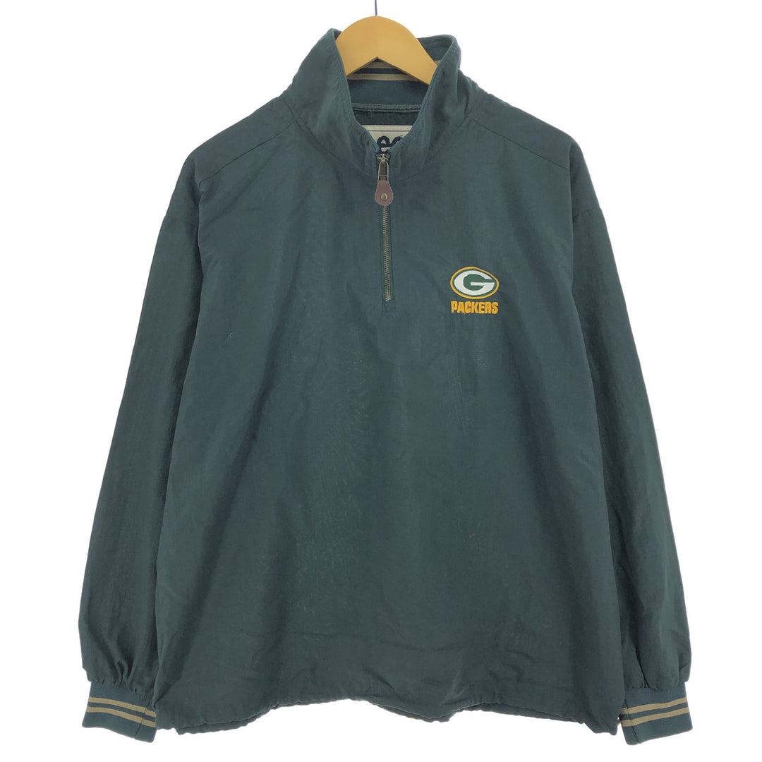 90'S Lee SPORT NFL GREEN BAY PACKERS Half-Zip Nylon Pullover Men's L Size / eaa473557