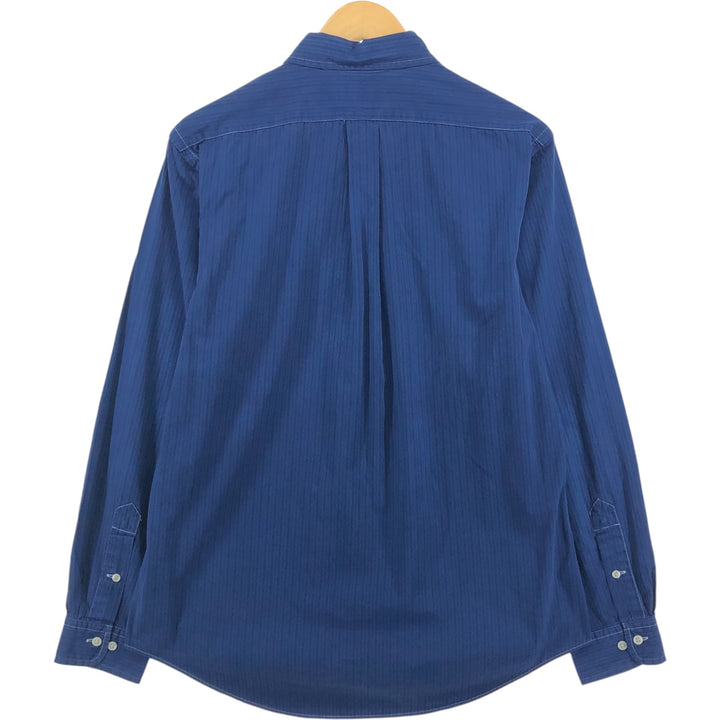 Ralph Lauren POLO by Ralph Lauren CUSTOM FIT long sleeve button down striped shirt men's size L cotton navy blue type Vintage Second Hand