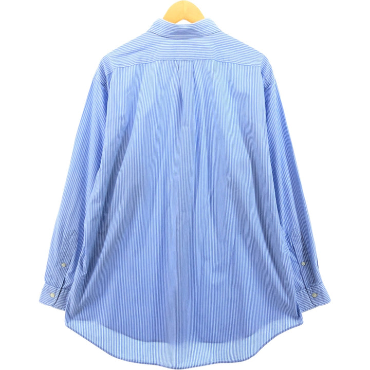 Ralph Lauren YARMOUTH Long Sleeve Button-Down Striped Shirt, Men's XL cotton blue type Vintage Second Hand