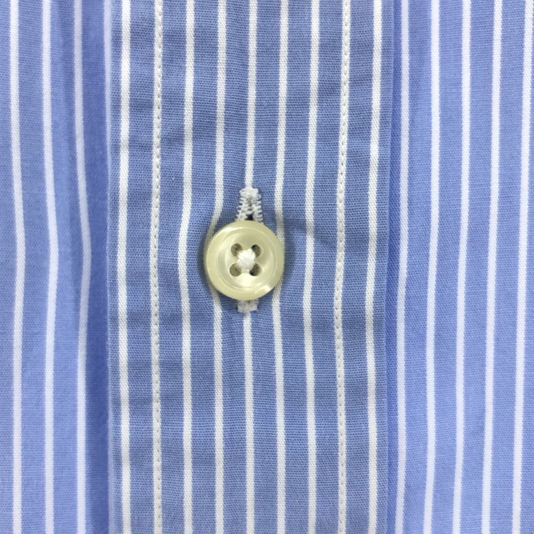 Ralph Lauren YARMOUTH Long Sleeve Button-Down Striped Shirt, Men's XL cotton blue type Vintage Second Hand