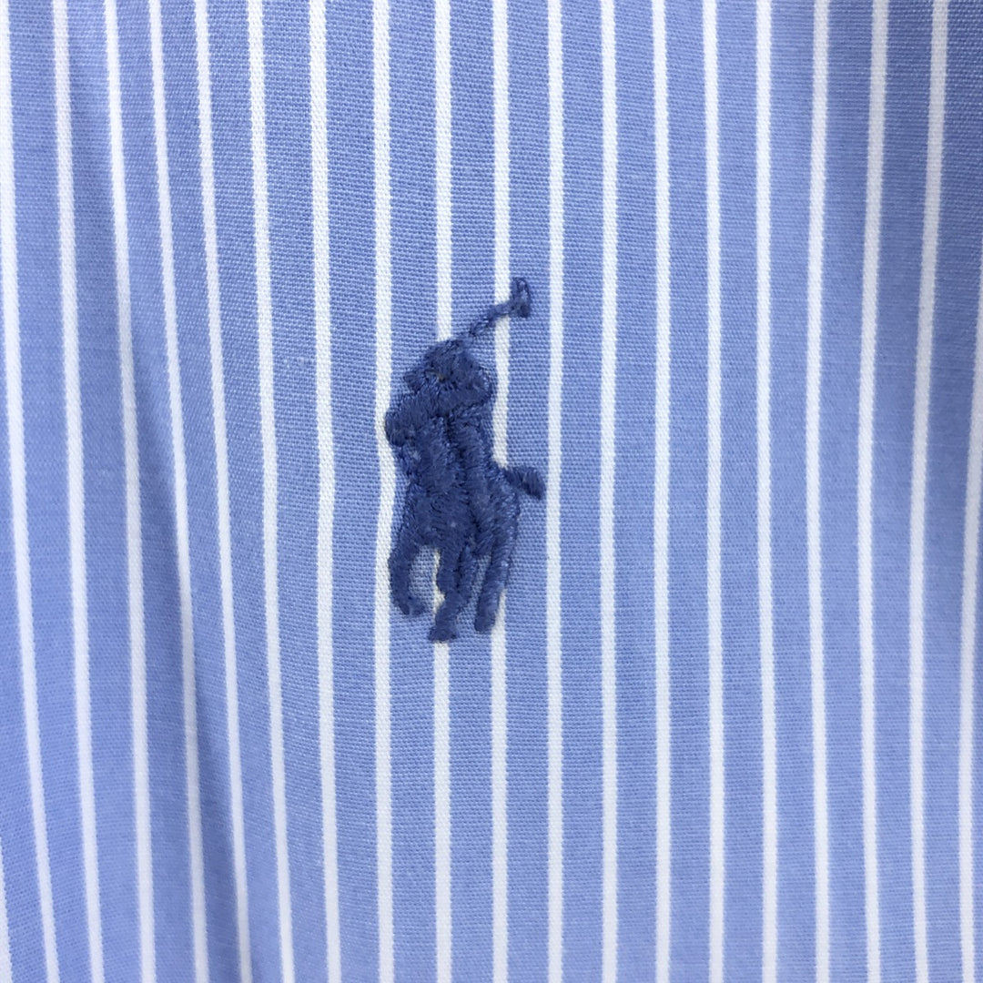 Ralph Lauren YARMOUTH Long Sleeve Button-Down Striped Shirt, Men's XL cotton blue type Vintage Second Hand