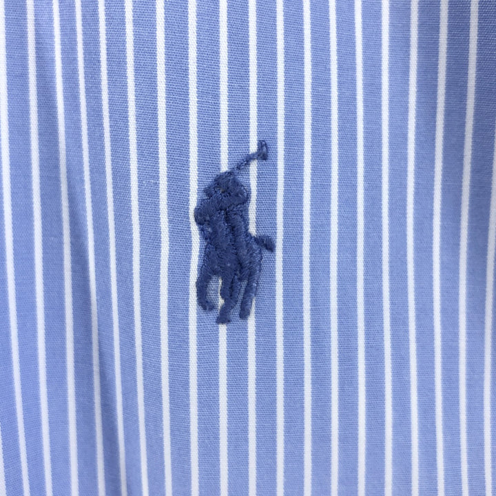 Ralph Lauren YARMOUTH Long Sleeve Button-Down Striped Shirt, Men's XL cotton blue type Vintage Second Hand