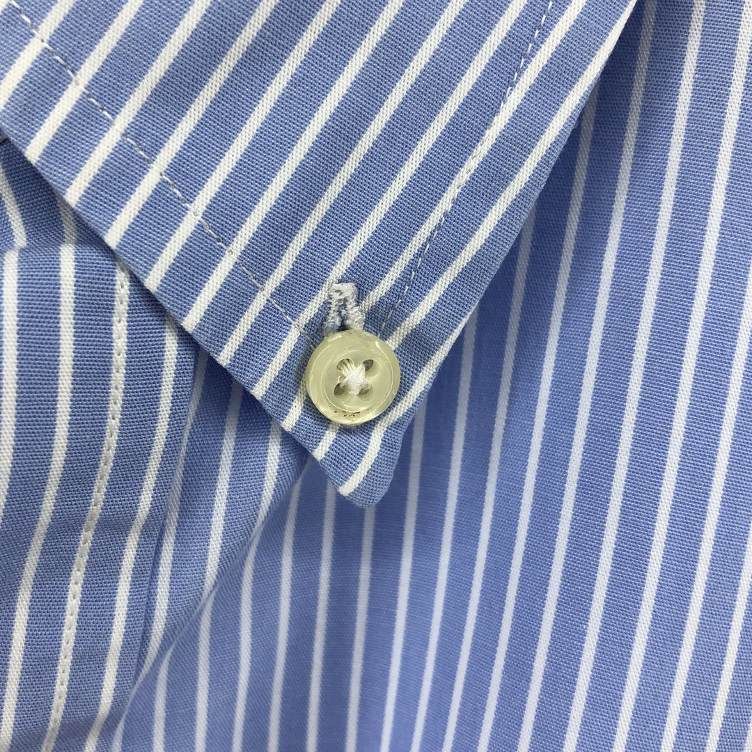Ralph Lauren YARMOUTH Long Sleeve Button-Down Striped Shirt, Men's XL cotton blue type Vintage Second Hand