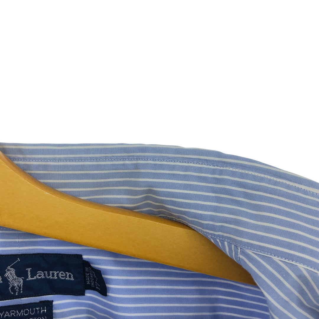 Ralph Lauren YARMOUTH Long Sleeve Button-Down Striped Shirt, Men's XL cotton blue type Vintage Second Hand