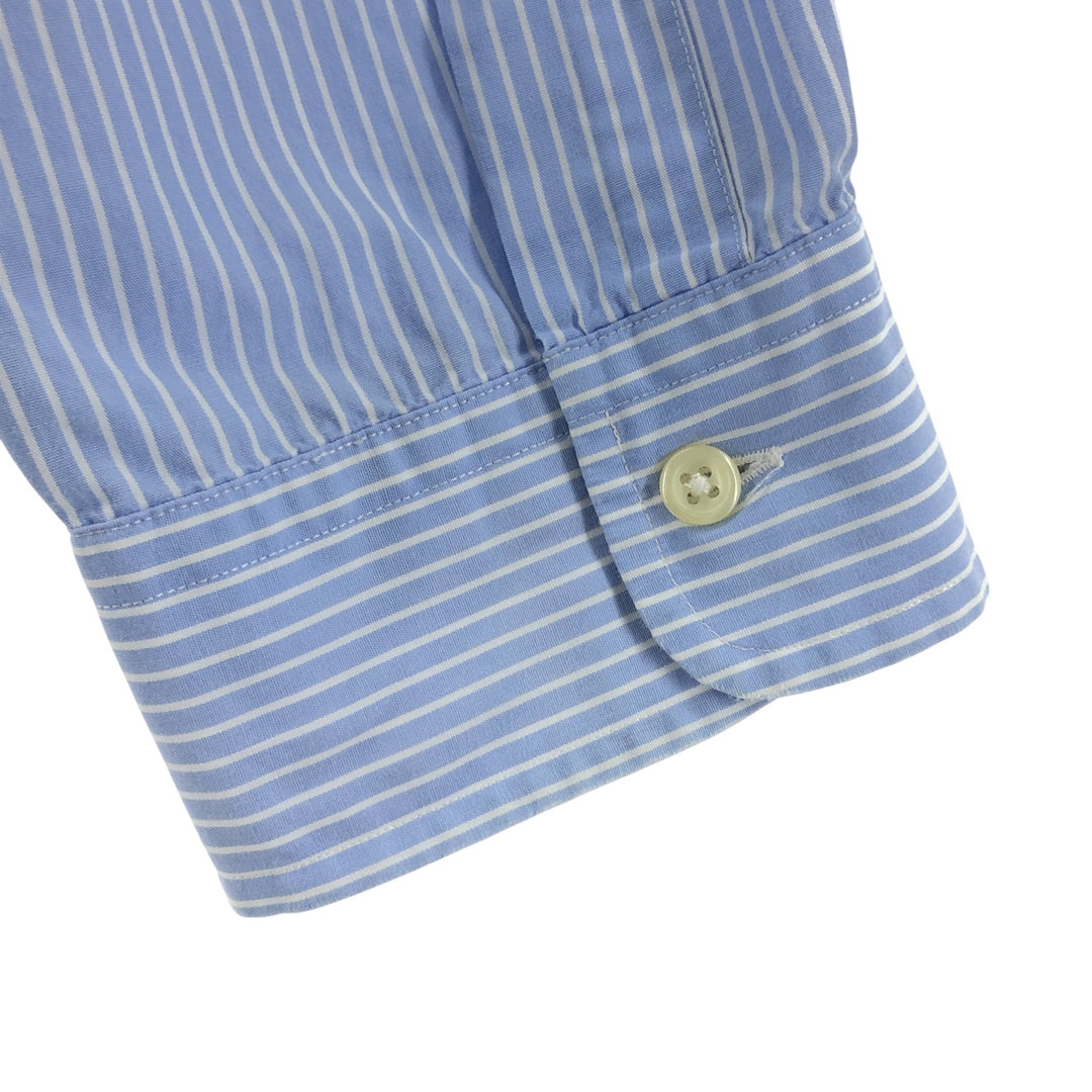 Ralph Lauren YARMOUTH Long Sleeve Button-Down Striped Shirt, Men's XL cotton blue type Vintage Second Hand