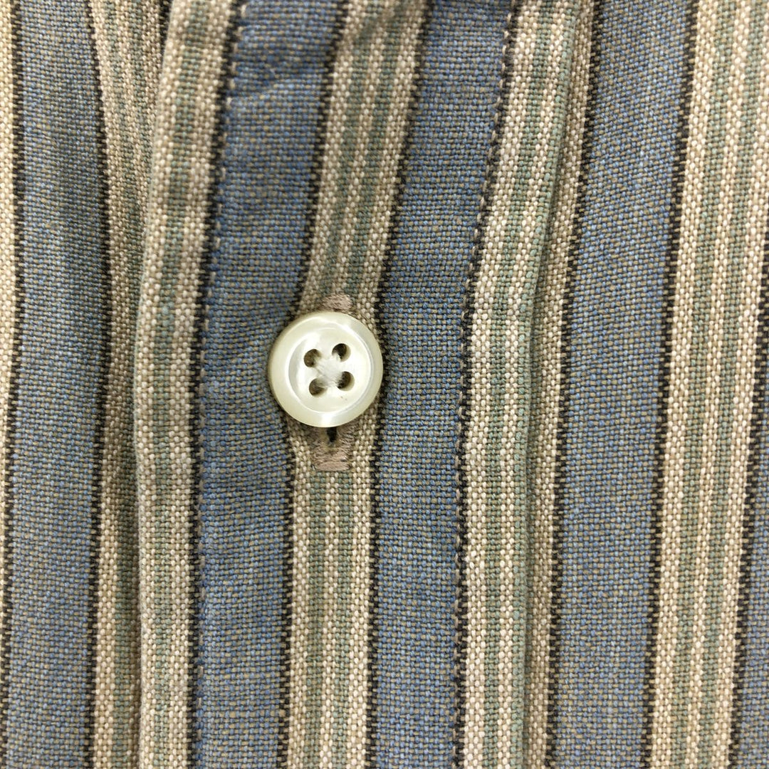 Ralph Lauren POLO by Ralph Lauren long sleeve cotton striped shirt, men's size M cotton yellow type Vintage Second Hand