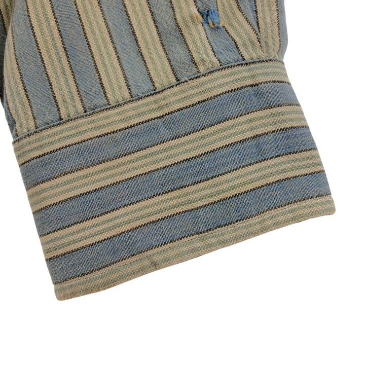 Ralph Lauren POLO by Ralph Lauren long sleeve cotton striped shirt, men's size M cotton yellow type Vintage Second Hand