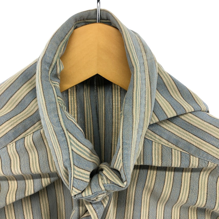 Ralph Lauren POLO by Ralph Lauren long sleeve cotton striped shirt, men's size M cotton yellow type Vintage Second Hand