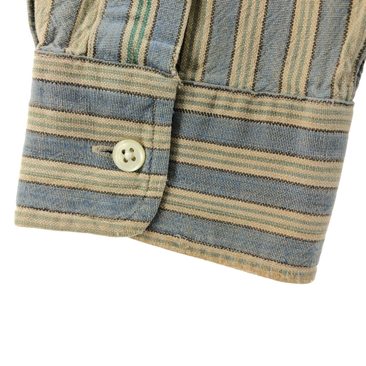 Ralph Lauren POLO by Ralph Lauren long sleeve cotton striped shirt, men's size M cotton yellow type Vintage Second Hand
