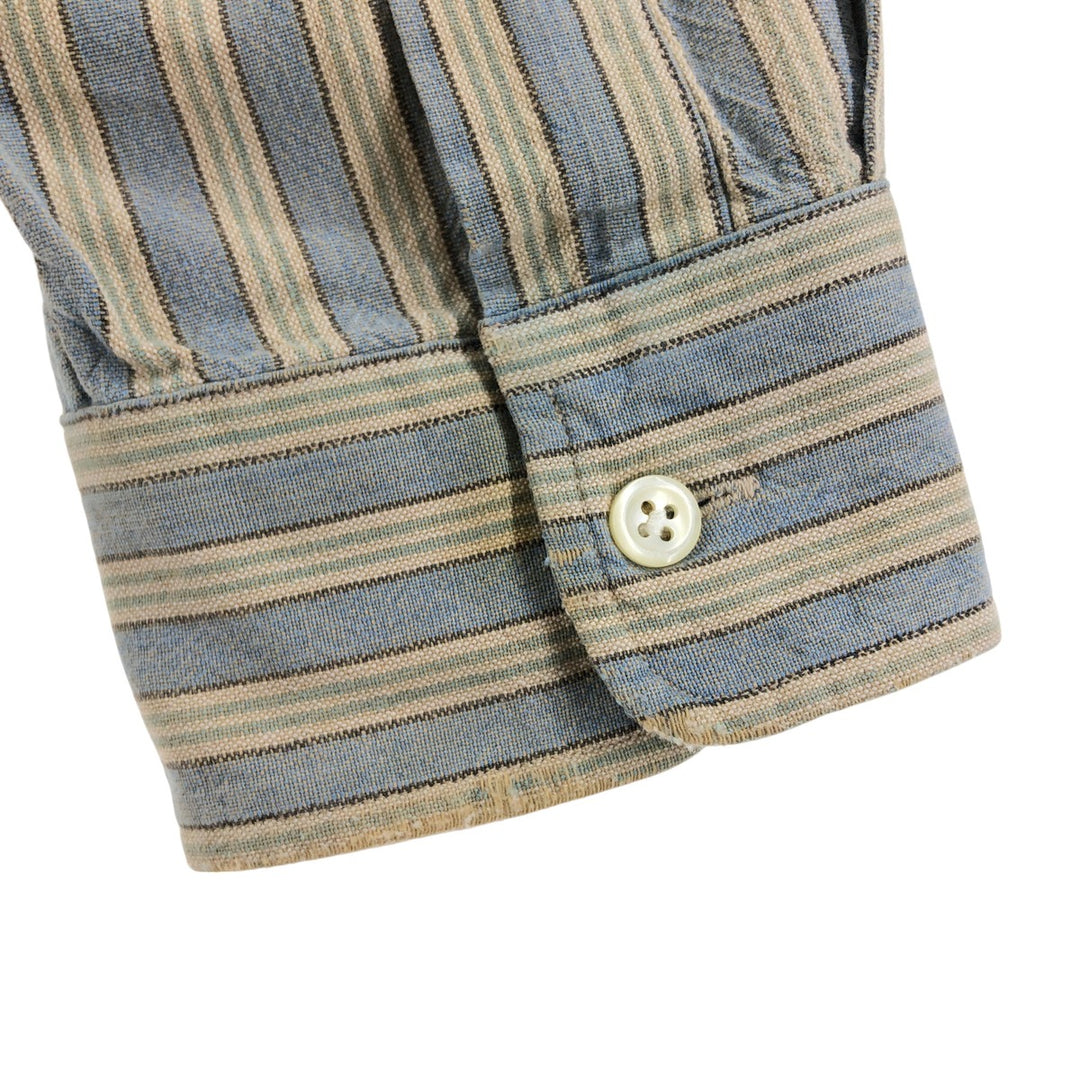 Ralph Lauren POLO by Ralph Lauren long sleeve cotton striped shirt, men's size M cotton yellow type Vintage Second Hand