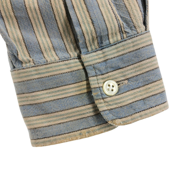 Ralph Lauren POLO by Ralph Lauren long sleeve cotton striped shirt, men's size M cotton yellow type Vintage Second Hand