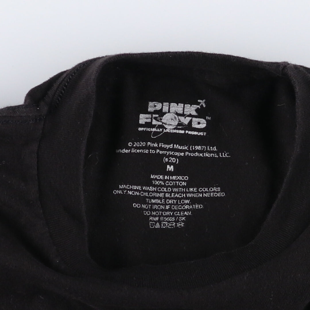 PINK FLOYD Pink Floyd Band T-shirt Band T Men's M size cotton black type Vintage Second Hand