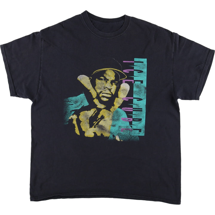 ICE CUBE Rap T-shirt, Men's L size unclear black type Vintage Second Hand