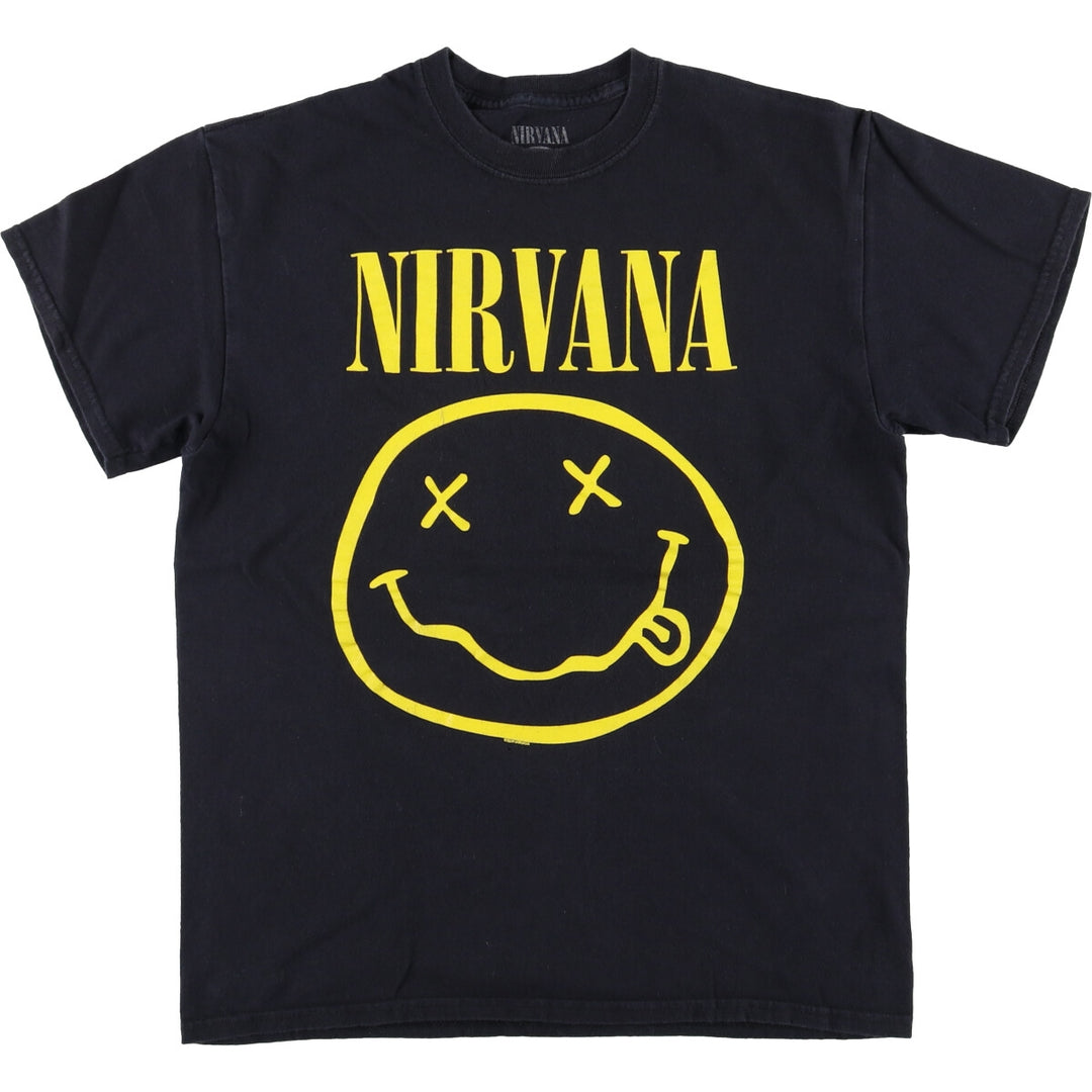 NIRVANA Nirvana Band T-shirt, Band T, Men's M size cotton black type Vintage Second Hand