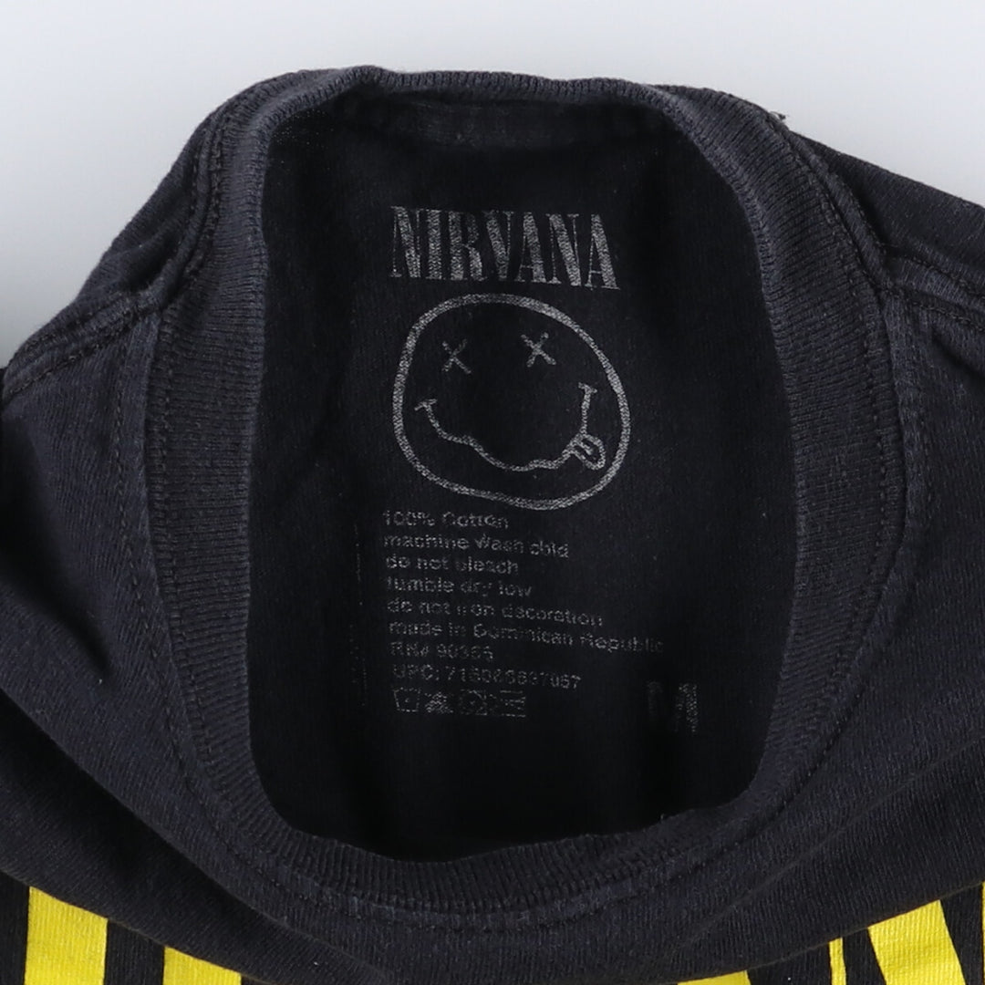 NIRVANA Nirvana Band T-shirt, Band T, Men's M size cotton black type Vintage Second Hand