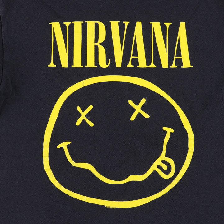 NIRVANA Nirvana Band T-shirt, Band T, Men's M size cotton black type Vintage Second Hand