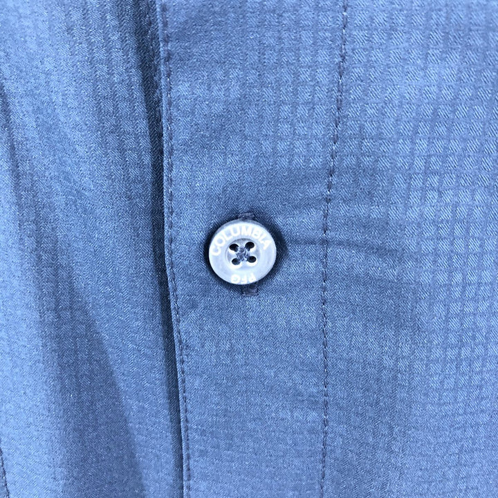 Columbia PFG button-down long sleeve fishing shirt, men's size L polyester navy blue type Vintage Second Hand