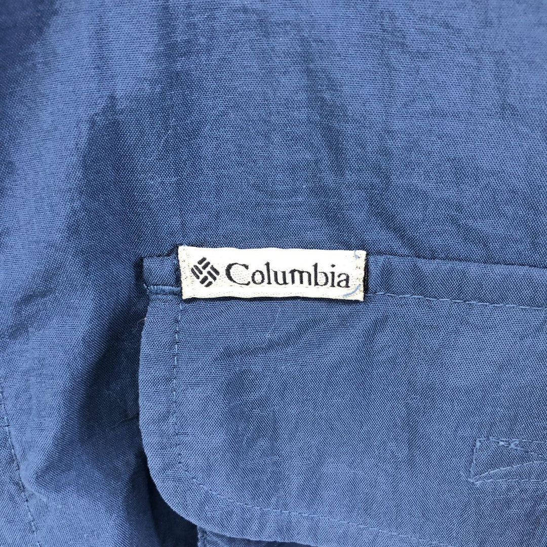 90s-00'S Columbia Long Sleeve Fishing Shirt Roll-Up Shirt Men's L Size Vintage Nylon navy blue type Vintage Second Hand