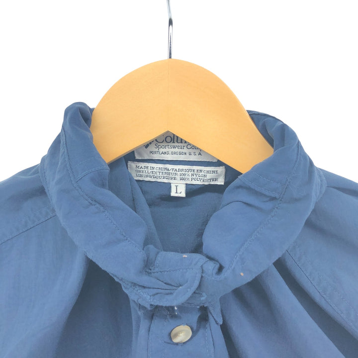90s-00'S Columbia Long Sleeve Fishing Shirt Roll-Up Shirt Men's L Size Vintage Nylon navy blue type Vintage Second Hand