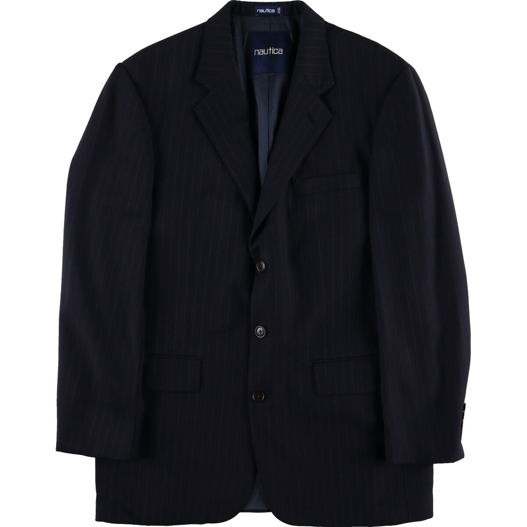 90'S NAUTICA Stripe Pattern Wool Tailored Jacket Men's Size L Vintage / eaa473850