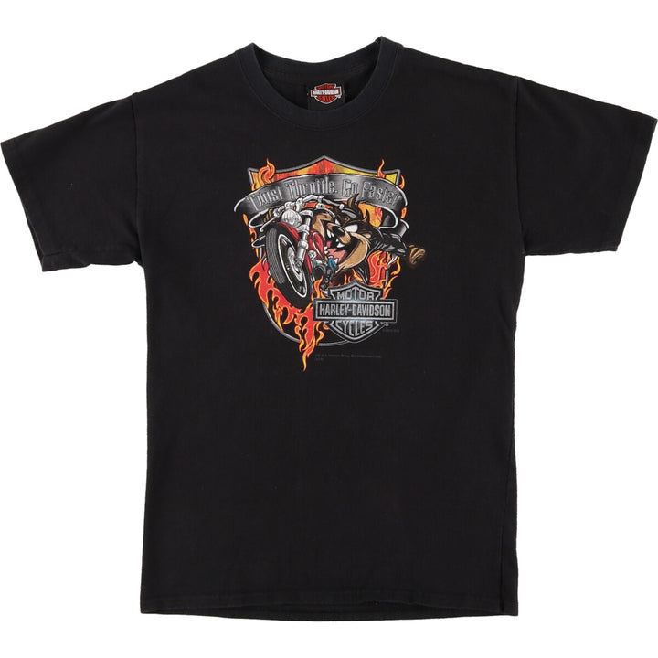 Harley Davidson Looney Tunes Tasmanian Devil Motorcycle Bike T-shirt Women's L size / eaa473904