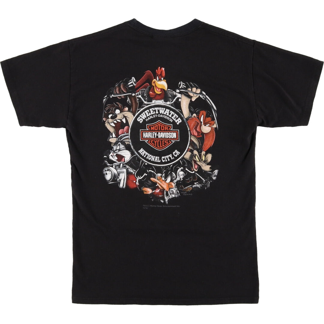 Harley Davidson Looney Tunes Tasmanian Devil Motorcycle Bike T-shirt Women's L size / eaa473904